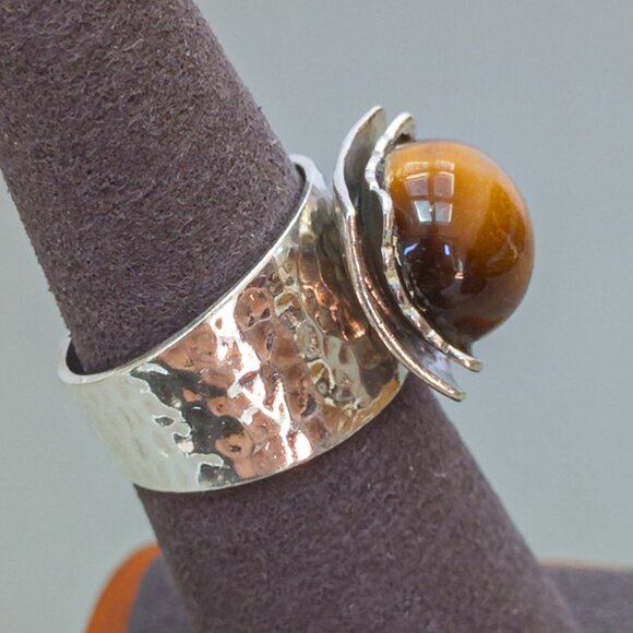 Silpada Sterling Ring with Tiger’s Eye Orb — Size 6.5 - Picture 10 of 16